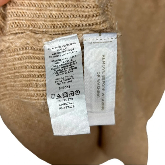 Ann Taylor • Tan Wool Blend Knit Turtleneck Sweater - Picture 6 of 6
